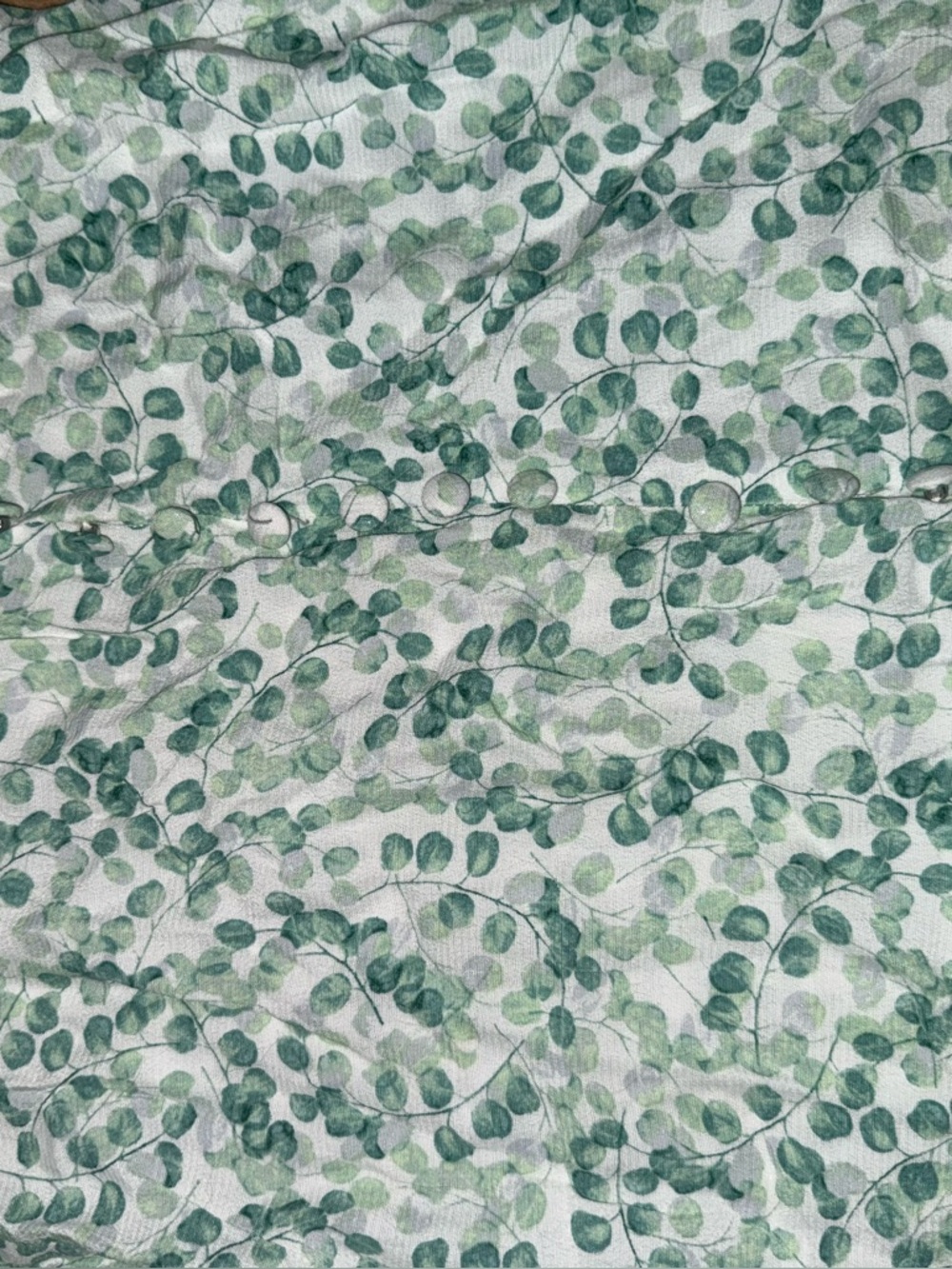 Green Leaf Print skirt• button detail with modest slit